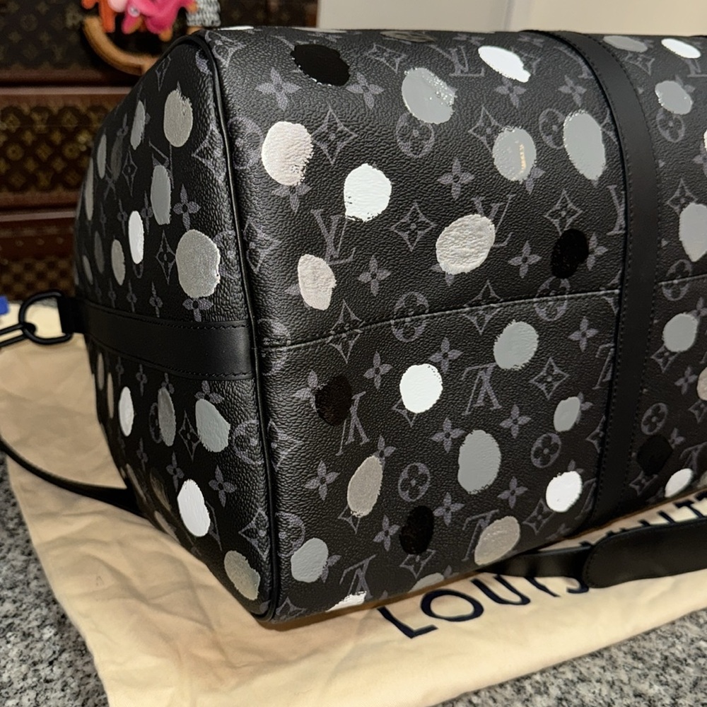 Louis Vuitton kusama eclipse monogram dots keepall 55 Travel duffle Bag suitcase - Picture 10 of 16